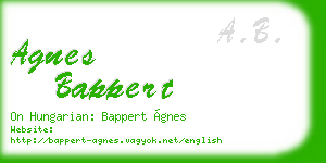agnes bappert business card